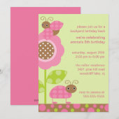 Mod Baby Bugs Birthday Invitation Kaart (Voorkant / Achterkant)
