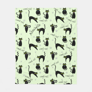 Mod Black Cats Fleece Deken