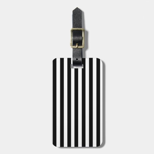 Mod Black en White Stripes Pattern Bagagelabel (Voorkant verticaal)