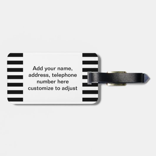 Mod Black en White Stripes Pattern Bagagelabel (Achterkant horizontaal)