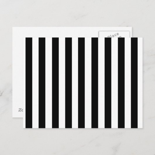 Mod Black en White Stripes Pattern Briefkaart (Voorkant / Achterkant)