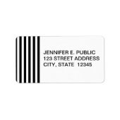 Mod Black en White Stripes Pattern Etiket (Voorkant)