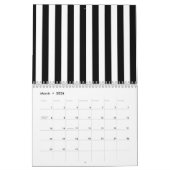 Mod Black en White Stripes Pattern Kalender (Mar 2026)