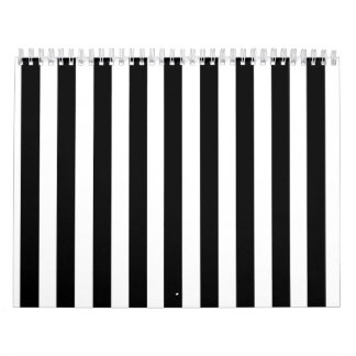 Mod Black en White Stripes Pattern Kalender