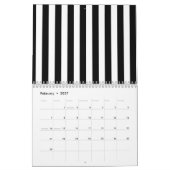 Mod Black en White Stripes Pattern Kalender (Feb 2027)