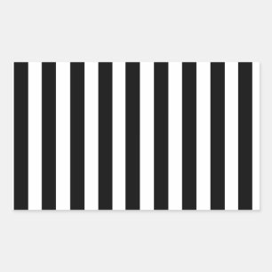 Mod Black en White Stripes Pattern Rechthoekige Sticker