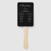 Mod Black White Minimalist Chic Wedding Program Handwaaier (Achterkant)