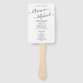 Mod Black White Minimalist Chic Wedding Program Handwaaier (Voorkant)