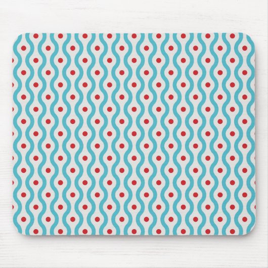 Mod blauw en rode cirkels grafisch ontwerp hoesje  muismat (Voorkant)