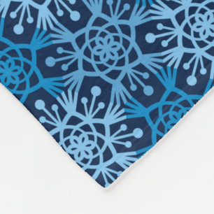 Mod Blizzard Blue Snowflake Fleece Blanket Deken