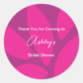 Mod Bloemblaadjes Botanische Fuchsia Bruidsfeest Ronde Sticker (Voorkant)
