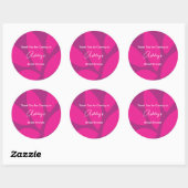 Mod Bloemblaadjes Botanische Fuchsia Bruidsfeest Ronde Sticker (Vel)