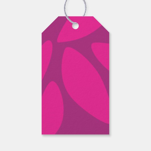 Mod Bloemblaadjes Botanische Fuchsia Bruiloftsborr Cadeaulabel (Achterkant)