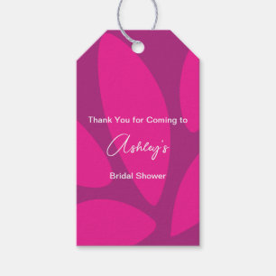 Mod Bloemblaadjes Botanische Fuchsia Bruiloftsfees Cadeaulabel