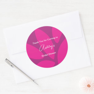 Mod Bloemblaadjes Botanische Fuchsia Bruiloftsfees Ronde Sticker
