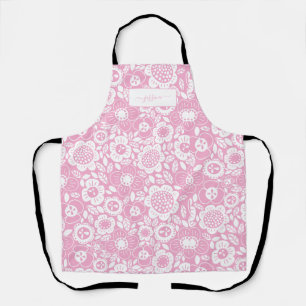 Mod bloempatroon met scriptnaam schort