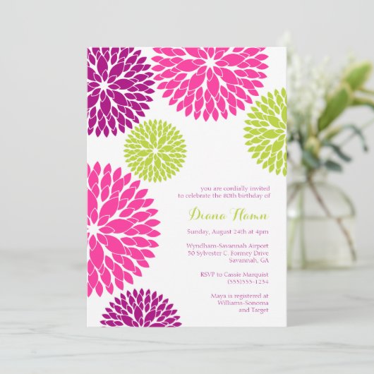 MOD-BLOOMS - bruiloft, verjaardag of elke andere g Kaart (Staand voorkant)