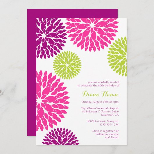 MOD-BLOOMS - bruiloft, verjaardag of elke andere g Kaart (Voorkant / Achterkant)