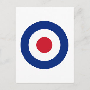 MOD Blue Red en White Post Card   MOD-cadeautjes Briefkaart
