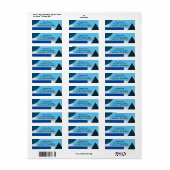 Mod Blue Shapes Retouradreslabel Etiket (Full Sheet)