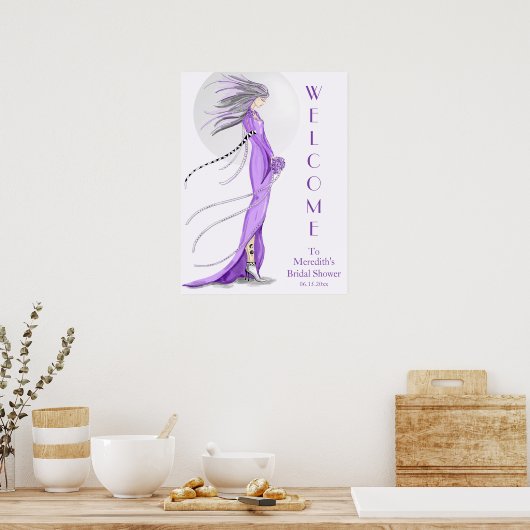 "Mod Bride" Bruiloft Feestelijke Begroeting Poster (Keuken)