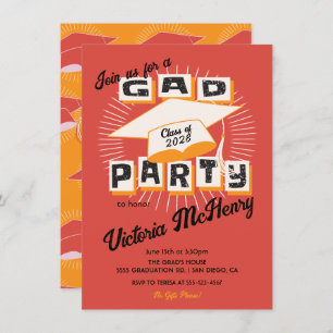 Mod Bright Bold Graduation Party Pet Kaart