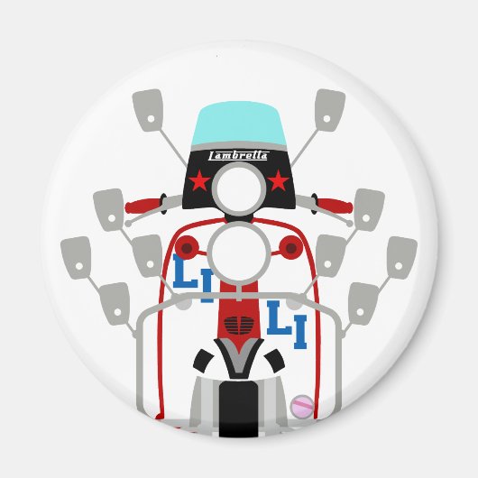 Mod Brit pop art Scooter Magneet (Voorkant)