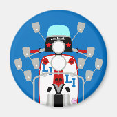 Mod Brit pop art Scooter Magneet (Voorkant)