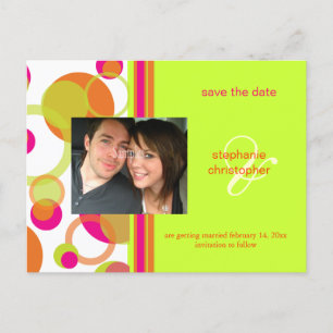 Mod bubbels, Save the Date fotokaarten, Aankondigingskaart