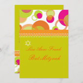 MOD BUBLES/RETRO INVITATION BAT MITZVAH (Devant / Derrière)