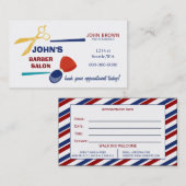 Mod businesskaart voor kapper met afsprakenkaart o afsprakenkaartje (Voorkant / Achterkant)