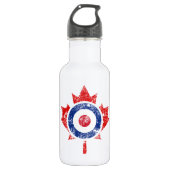 Mod Canada Curling Hockey Target Grunge Ice Waterfles (Voorkant)