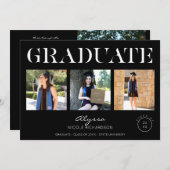 Mod Cercle Noir 4 Faire-part de diplôme photo 1 (Devant / Derrière)