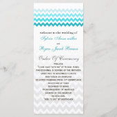 Mod chevron aqua Ombre programme de mariage (Devant)