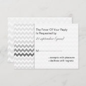 Mod chevron grijs Ombre bruiloft rsvp 3.5 x 5 (Voorkant / Achterkant)