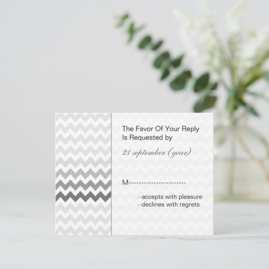 Mod chevron gris Ombre mariage rsvp (Debout devant)