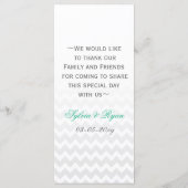 Mod chevron mint groen Ombre bruiloft menu kaarten (Achterkant)