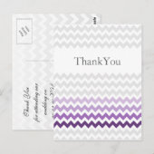 Mod chevron paarse Ombre bruiloft Hartelijk dank Briefkaart (Voorkant / Achterkant)