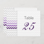 Mod chevron paarse Ombre trouwtabelnummers Briefkaart (Voorkant / Achterkant)