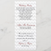 Mod chevron rouge Ombre Wedding programme (Dos)