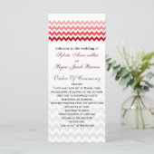 Mod chevron rouge Ombre Wedding programme (Debout devant)