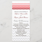 Mod chevron rouge Ombre Wedding programme (Devant)