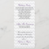 Mod chevron violet Ombre Wedding programme (Dos)
