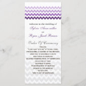 Mod chevron violet Ombre Wedding programme (Devant)