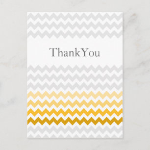 Mod chevron yellow en grijs Ombre Bedankt Briefkaart