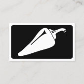 Mod chili peper : zwart en wit visitekaartje (Achterkant)