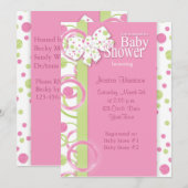 Mod Circles Baby Girl Shower Kaart (Voorkant / Achterkant)