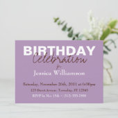Mod Color Purple Invitations d'anniversaire (Debout devant)