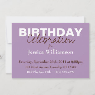 Mod Color Purple Invitations d'anniversaire