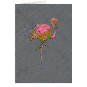 Mod Coloré Flamant Rose Chic Moderne Gris Merci
